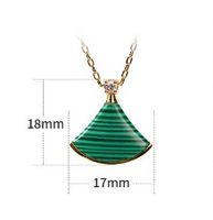 Casual Simple Style Sector Alloy Copper Plating Inlay Malachite Zircon 24k Gold Plated Women's Pendant Necklace main image 2