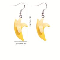 1 Pair Funny Sweet Banana Plating Synthetic Resin Silver Plated Drop Earrings main image 5
