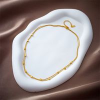 Simple Style Geometric Stainless Steel Plating 18k Gold Plated Layered Necklaces main image 3