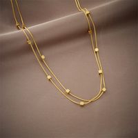 Einfacher Stil Geometrisch Rostfreier Stahl Überzug 18 Karat Vergoldet Geschichtete Halskette main image 2