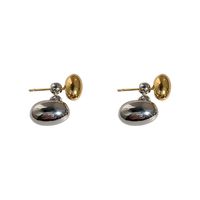 1 Pair Simple Style Oval Plating Brass 18k Gold Plated Ear Studs main image 7