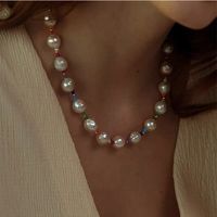 Simple Style Round Freshwater Pearl Beaded Necklace 1 Piece main image 1