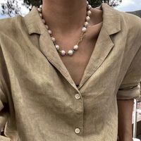 Simple Style Round Freshwater Pearl Beaded Necklace 1 Piece main image 3