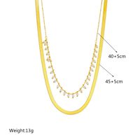Acier Inoxydable Élégant Incruster Géométrique Perles Artificielles Collier En Couches main image 4