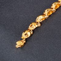Hip-Hop Cool Style Skull Titanium Steel 18K Gold Plated Men'S Bracelets main image 4