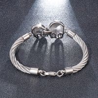 Hip Hop Cráneo Acero Titanio Enchapado Hombres Pulsera main image 2