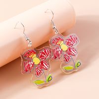 1 Pair Cute Rainbow Heart Shape Butterfly Plastic Zinc Alloy Drop Earrings main image 3
