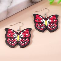1 Pair Cute Rainbow Heart Shape Butterfly Plastic Zinc Alloy Drop Earrings sku image 19