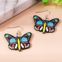 1 Pair Cute Rainbow Heart Shape Butterfly Plastic Zinc Alloy Drop Earrings sku image 20
