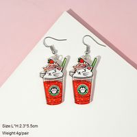 1 Pair Cute Milky Tea Bottle Letter Rainbow Arylic Drop Earrings sku image 5