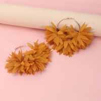 1 Paar Einfacher Stil Blume Handgemacht Legierung Chiffon Ohrringe sku image 13