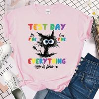 Women's T-shirt Short Sleeve T-shirts Printing Casual Letter Cat main image 5
