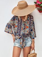 Women's Blouse 3/4 Length Sleeve Blouses Printing Casual Vacation Printing main image 3
