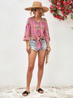 Women's Blouse 3/4 Length Sleeve Blouses Printing Casual Vacation Printing main image 2