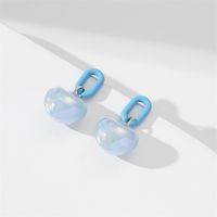 Ig Style Casual Heart Shape Flower Chain Spray Paint Arylic Drop Earrings Ear Studs sku image 5