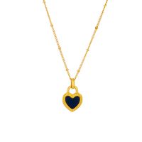 Titanium Steel Sweet Simple Style Plating Inlay Heart Shape Acrylic Pendant Necklace main image 4