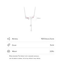 Elegant Simple Style Flower Sterling Silver Plating Three-dimensional Inlay Shell Zircon Rhodium Plated Pendant Necklace main image 3