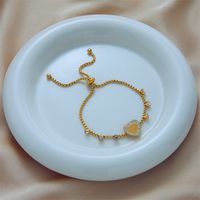 Casual Vintage Style Letter Heart Shape Stainless Steel 18K Gold Plated Rhinestones Bracelets In Bulk main image 4