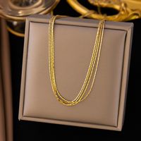 304 Stainless Steel 18K Gold Plated Lady Classic Style Plating Solid Color Necklace main image 1