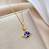 Wholesale Streetwear Star Starry Sky Stainless Steel Copper Inlay Zircon Pendant Necklace main image 4