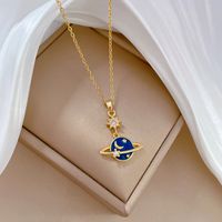 Wholesale Streetwear Star Starry Sky Stainless Steel Copper Inlay Zircon Pendant Necklace main image 3