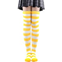 Frau Japanischer Stil Streifen Polyester Baumwolle Polyester Jacquard Socken Über Die Knie Socken sku image 34
