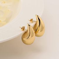 1 Pair Simple Style Water Droplets Plating Ccb Ear Studs main image 4