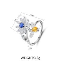 Elegant Dame Einfacher Stil Blume Kupfer Zirkon Offener Ring In Masse sku image 1