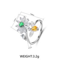 Elegant Dame Einfacher Stil Blume Kupfer Zirkon Offener Ring In Masse main image 4