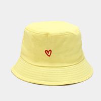 Mujeres Casual Forma De Corazón Bordado Aleros Anchos Sombrero De Copa sku image 1