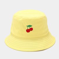 Women's Classic Style Fruit Embroidery Wide Eaves Bucket Hat sku image 2