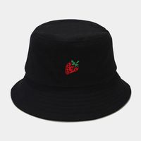 Women's Classic Style Fruit Embroidery Wide Eaves Bucket Hat sku image 4