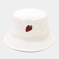 Women's Classic Style Fruit Embroidery Wide Eaves Bucket Hat sku image 5
