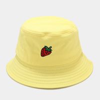Women's Classic Style Fruit Embroidery Wide Eaves Bucket Hat sku image 6