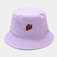 Women's Classic Style Fruit Embroidery Wide Eaves Bucket Hat sku image 8