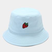Women's Classic Style Fruit Embroidery Wide Eaves Bucket Hat sku image 10