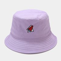 Women's Classic Style Fruit Embroidery Wide Eaves Bucket Hat sku image 15