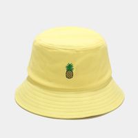 Women's Classic Style Fruit Embroidery Wide Eaves Bucket Hat sku image 19