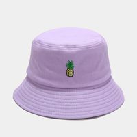 Women's Classic Style Fruit Embroidery Wide Eaves Bucket Hat sku image 21