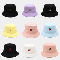 Women's Classic Style Fruit Embroidery Wide Eaves Bucket Hat main image 3