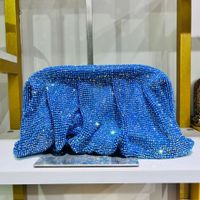 Silver Gold Blue Pvc Solid Color Square Evening Bags sku image 3