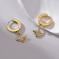 1 Pair Simple Style Classic Style Bee 304 Stainless Steel 14K Gold Plated Earrings main image 3