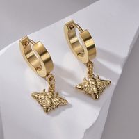 1 Pair Simple Style Classic Style Bee 304 Stainless Steel 14K Gold Plated Earrings main image 4