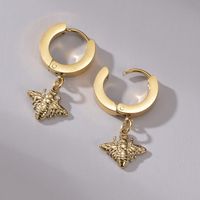 1 Pair Simple Style Classic Style Bee 304 Stainless Steel 14K Gold Plated Earrings main image 1