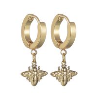 1 Pair Simple Style Classic Style Bee 304 Stainless Steel 14K Gold Plated Earrings main image 2