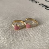 1 Pair Sweet Heart Shape Enamel Copper Drop Earrings sku image 31