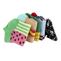 Unisex Casual Color Block Cotton Printing Ankle Socks A Pair main image 3