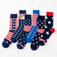 Unisex Casual Abstract Cotton Printing Crew Socks A Pair main image 5