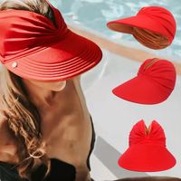Women's Simple Style Color Block Flat Eaves Sun Hat main image 4