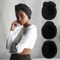 Femmes Style Simple Couleur Unie Noeud Papillon Sans Gouttière Bonnet main image 5